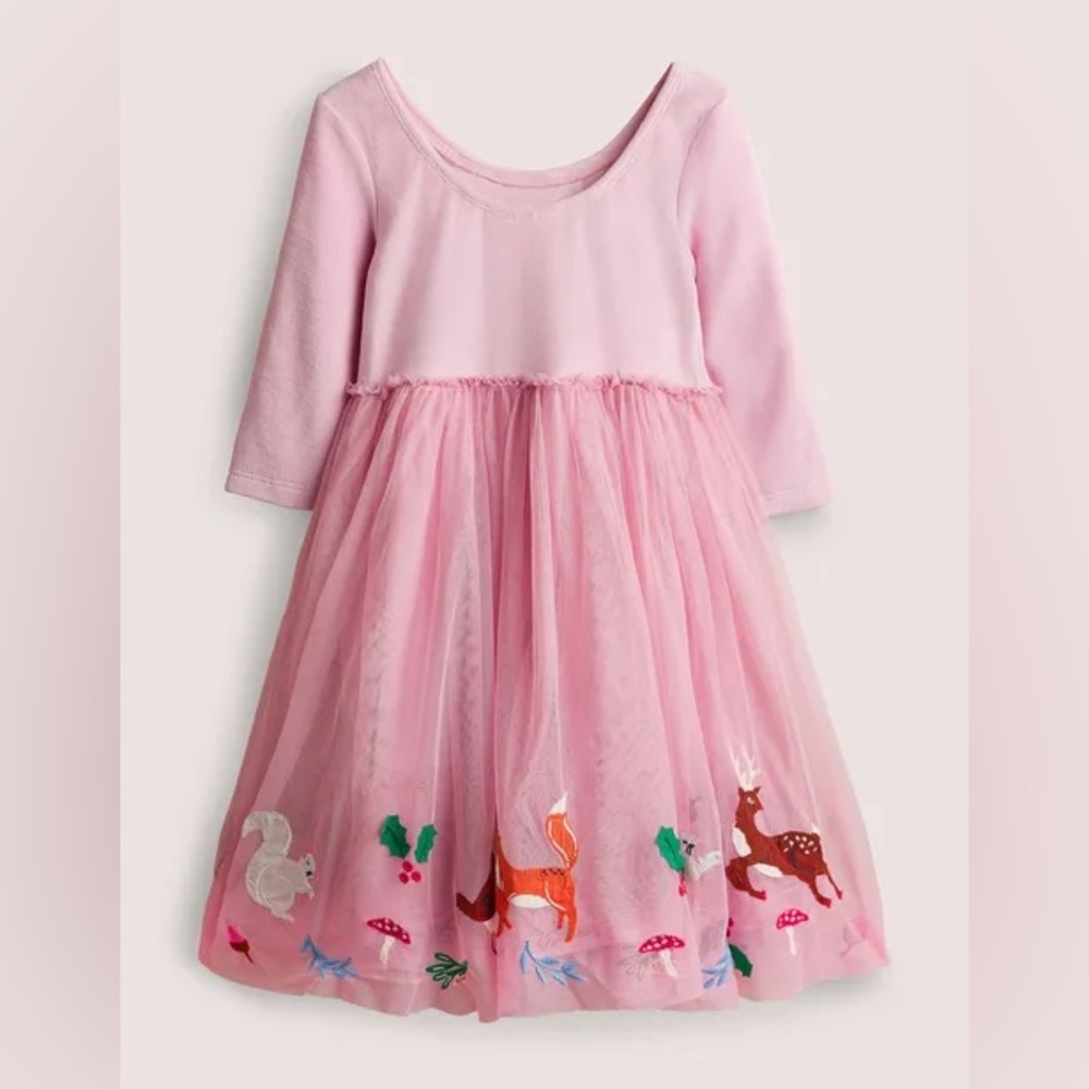 Pink Velvet Bodice Tulle Christmas Party Dress